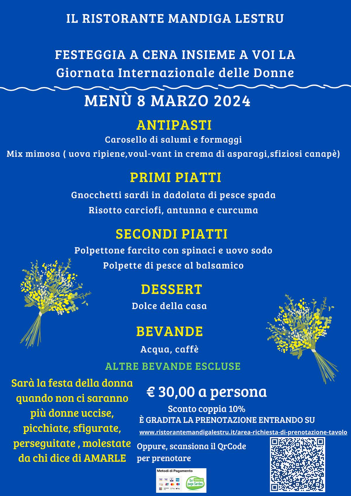 Menu di Ristorante Mandiga Lestru 