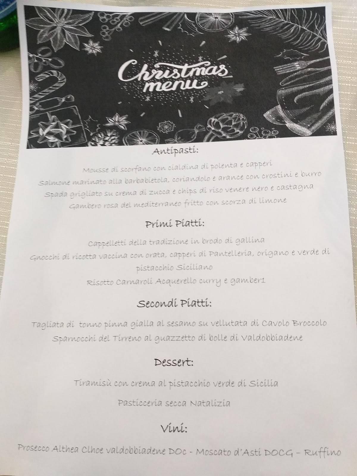 Menu di Ristorante Mirage 