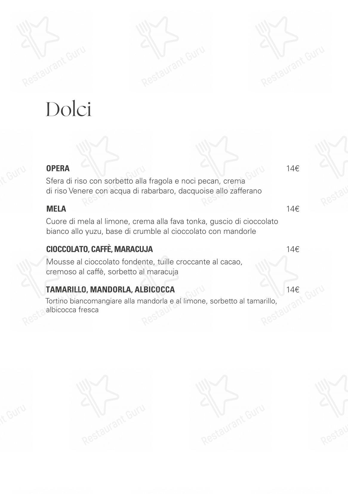 Takeaway Menu per Ristorante Opera in Torino