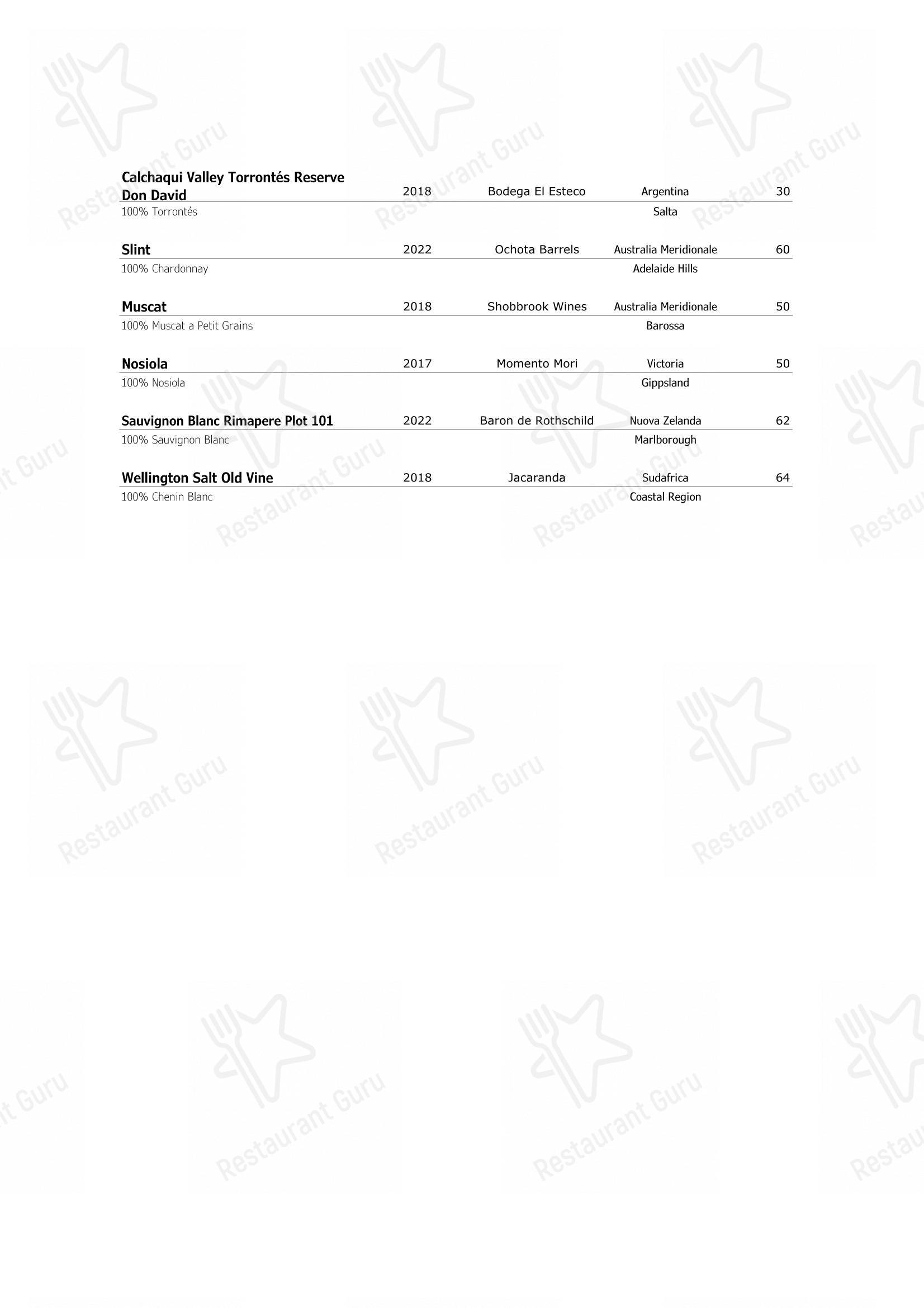 Wine Menu per Ristorante Opera in Torino