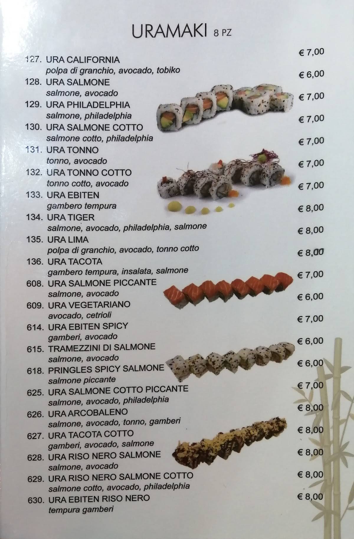 Menu di Ristorante Panda cinese-giapponese 