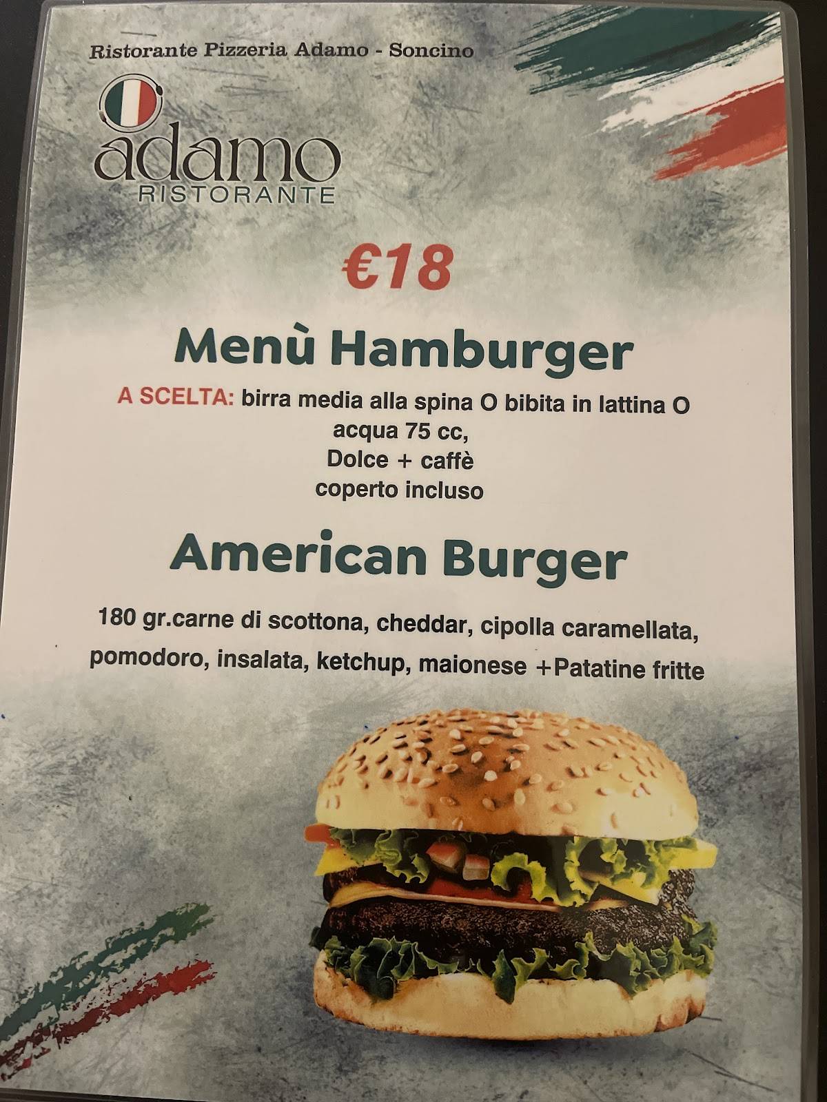 Menu di Ristorante Pizzeria ADAMO 
