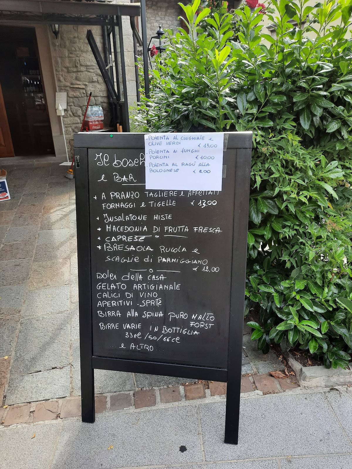 Menu di Pizzeria Boschetto 