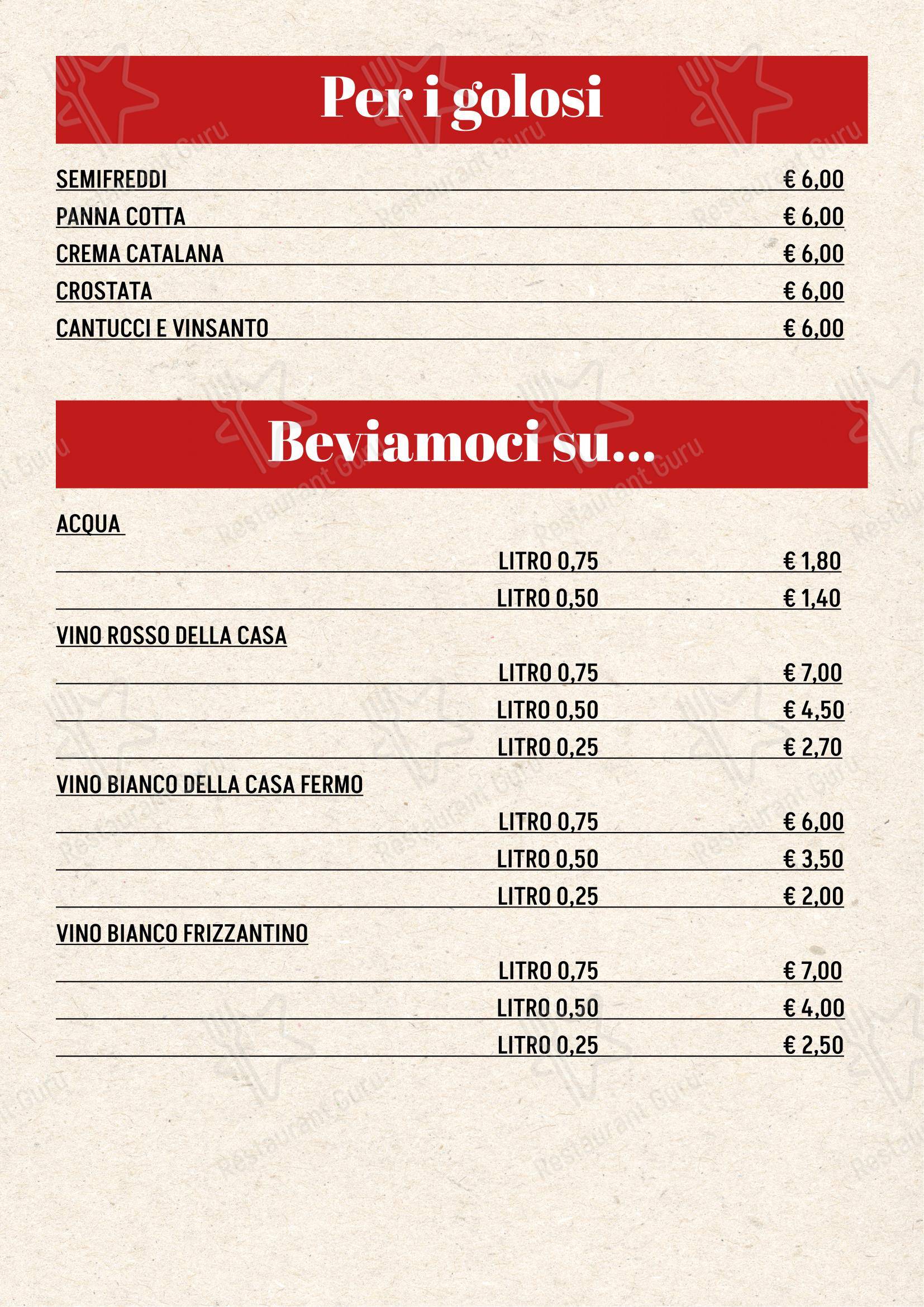 Menu bar per Ristorante Pizzeria Braceria Neda ristorante