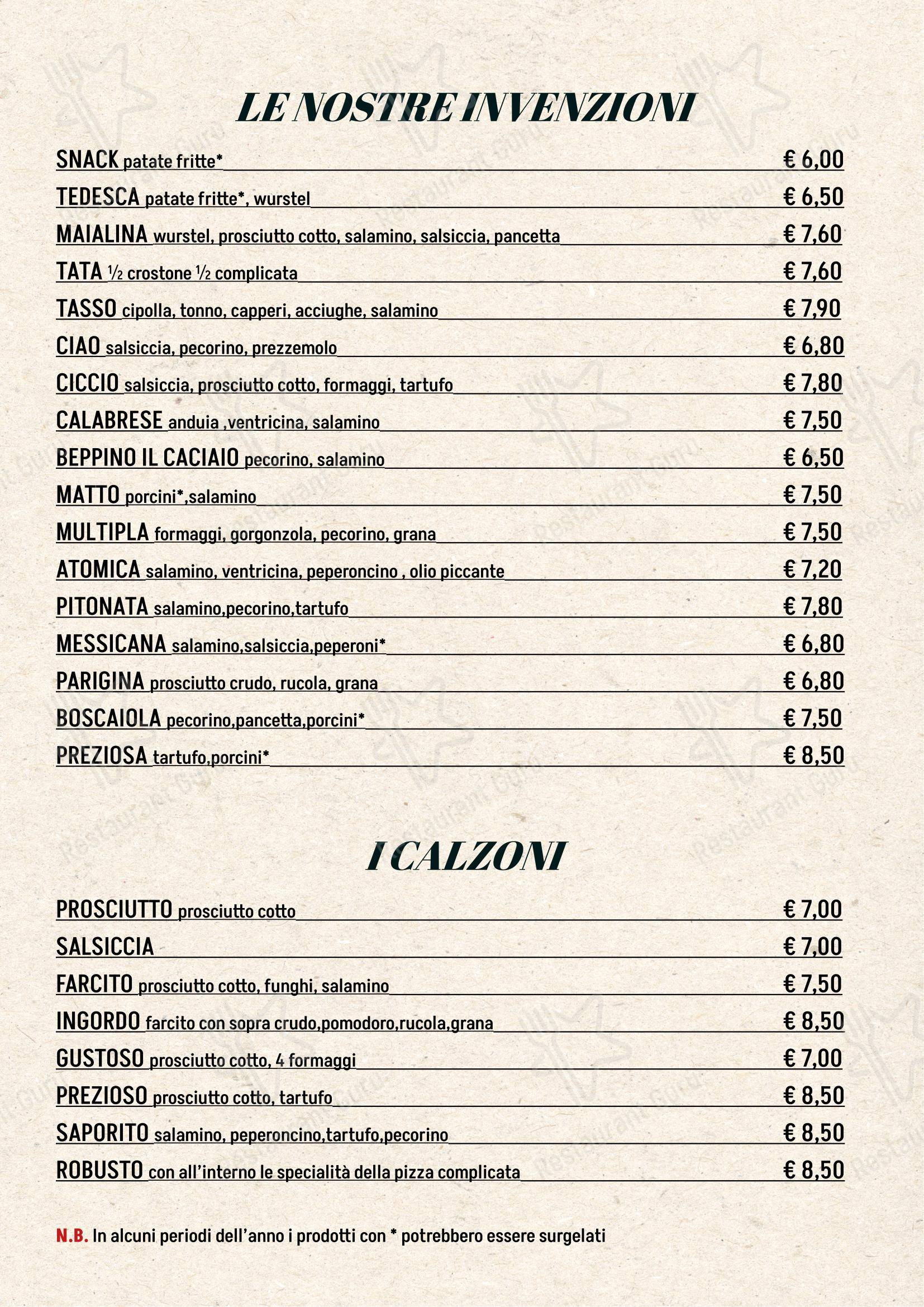Menu bar per Ristorante Pizzeria Braceria Neda ristorante