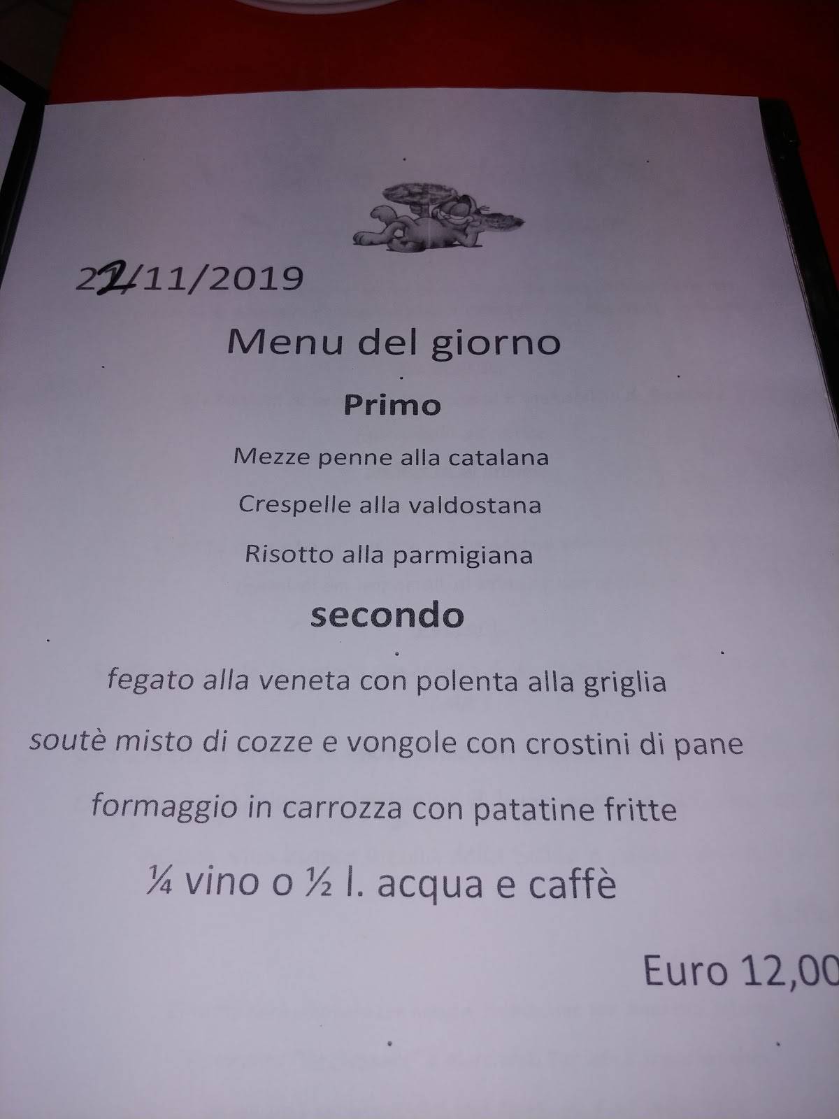 Menu di Ristorante Pizzeria Da Gaspare 