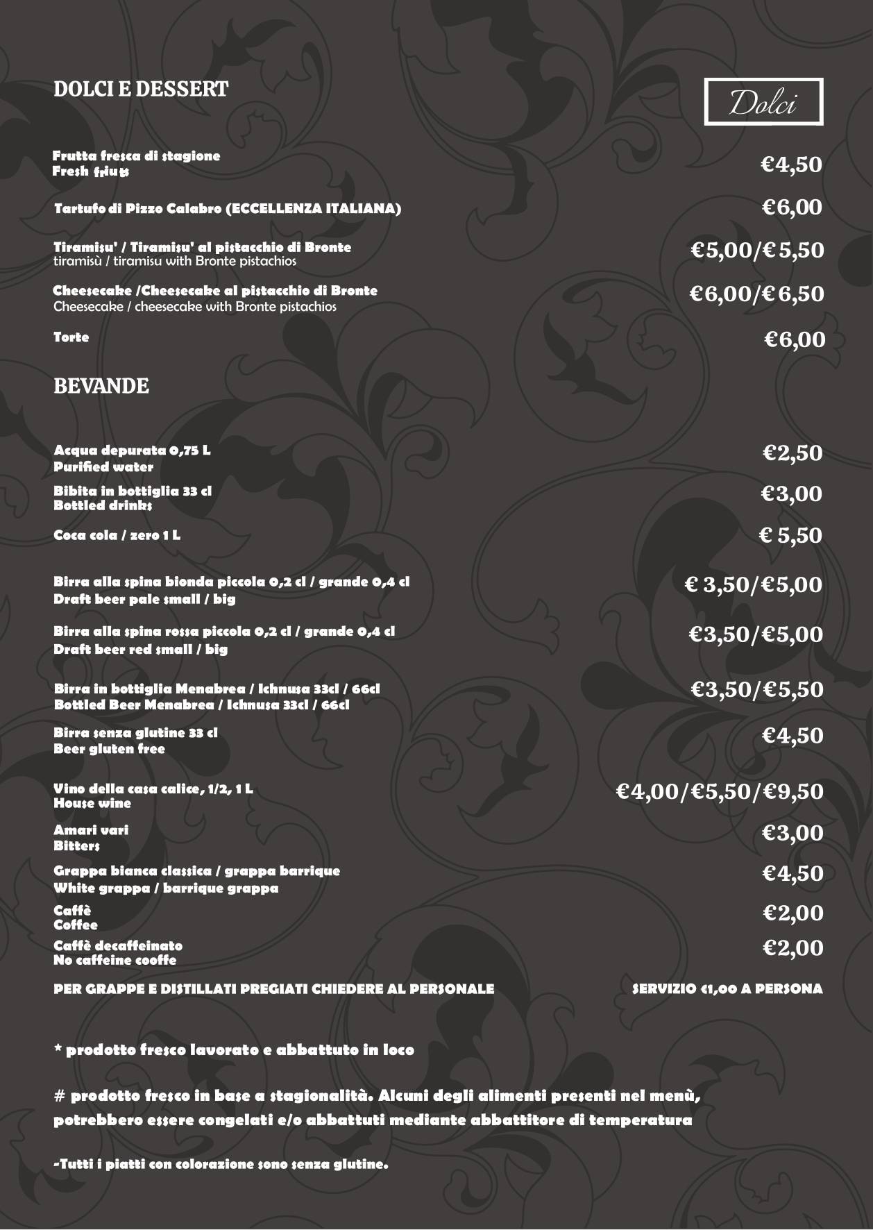 Menu di IL VELIERO - Ristorante Senza Glutine 
