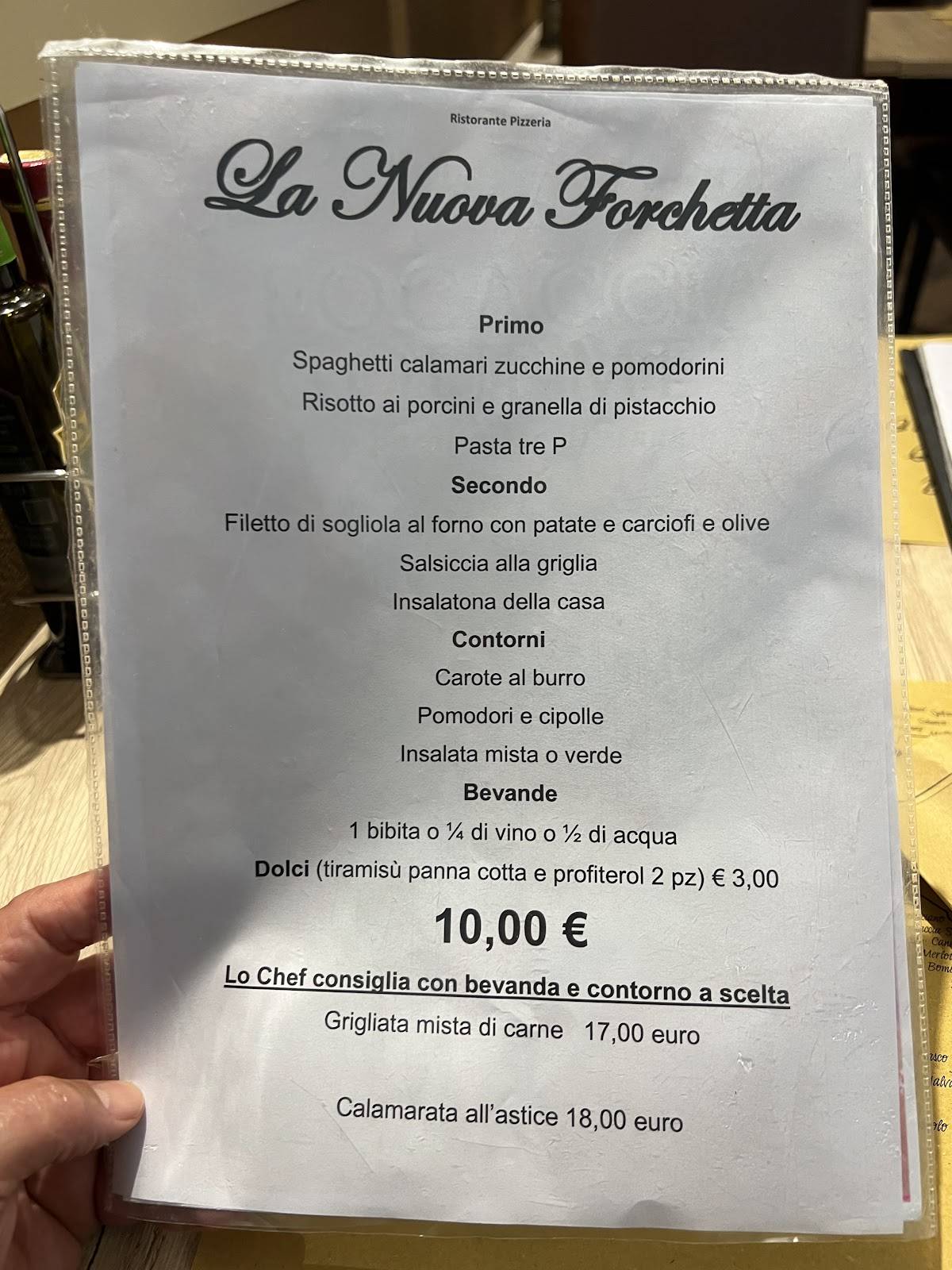 Menu di Ristorante Pizzeria La Nuova Forchetta 