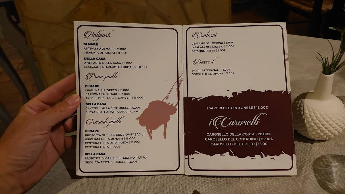 Menu di Ristorante Pizzeria Orfeo Crotone 