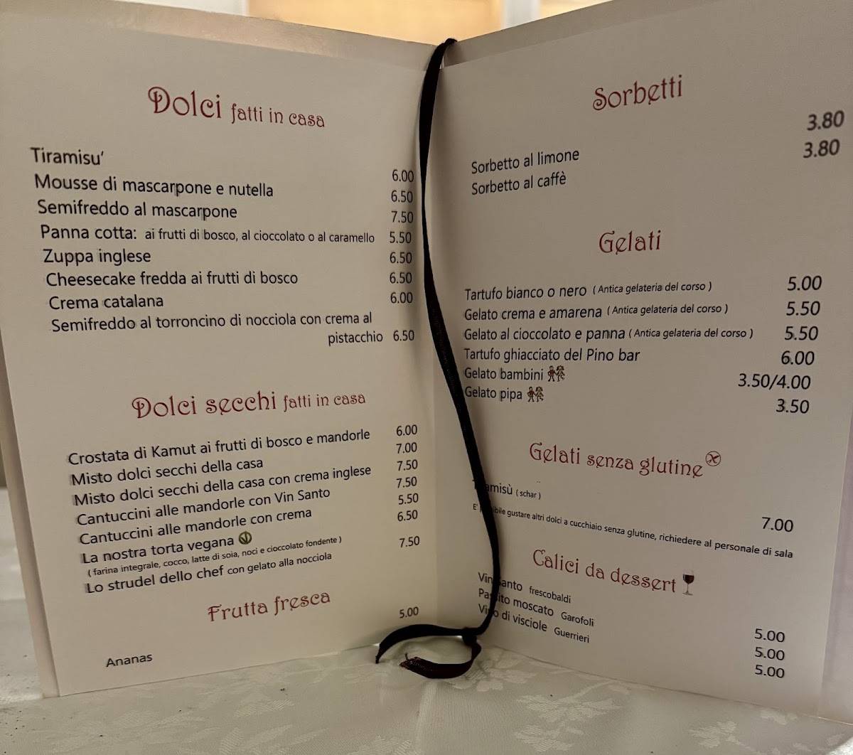 Menu di Ristorante Pizzeria Orfeo 
