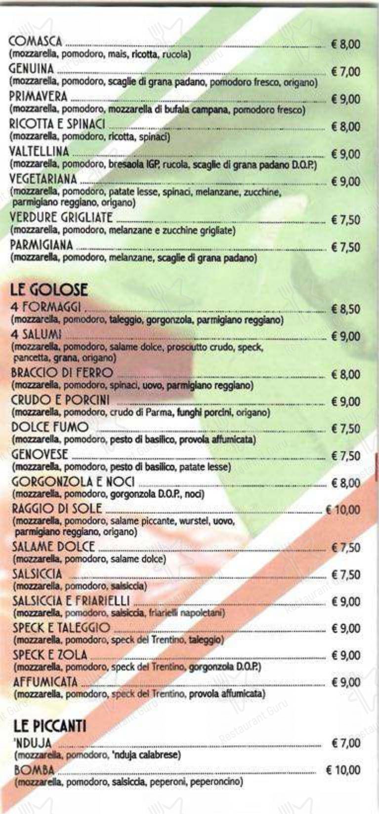 菜单 per Ristorante Pizzeria Paradise Como - Alle Caverne in Como