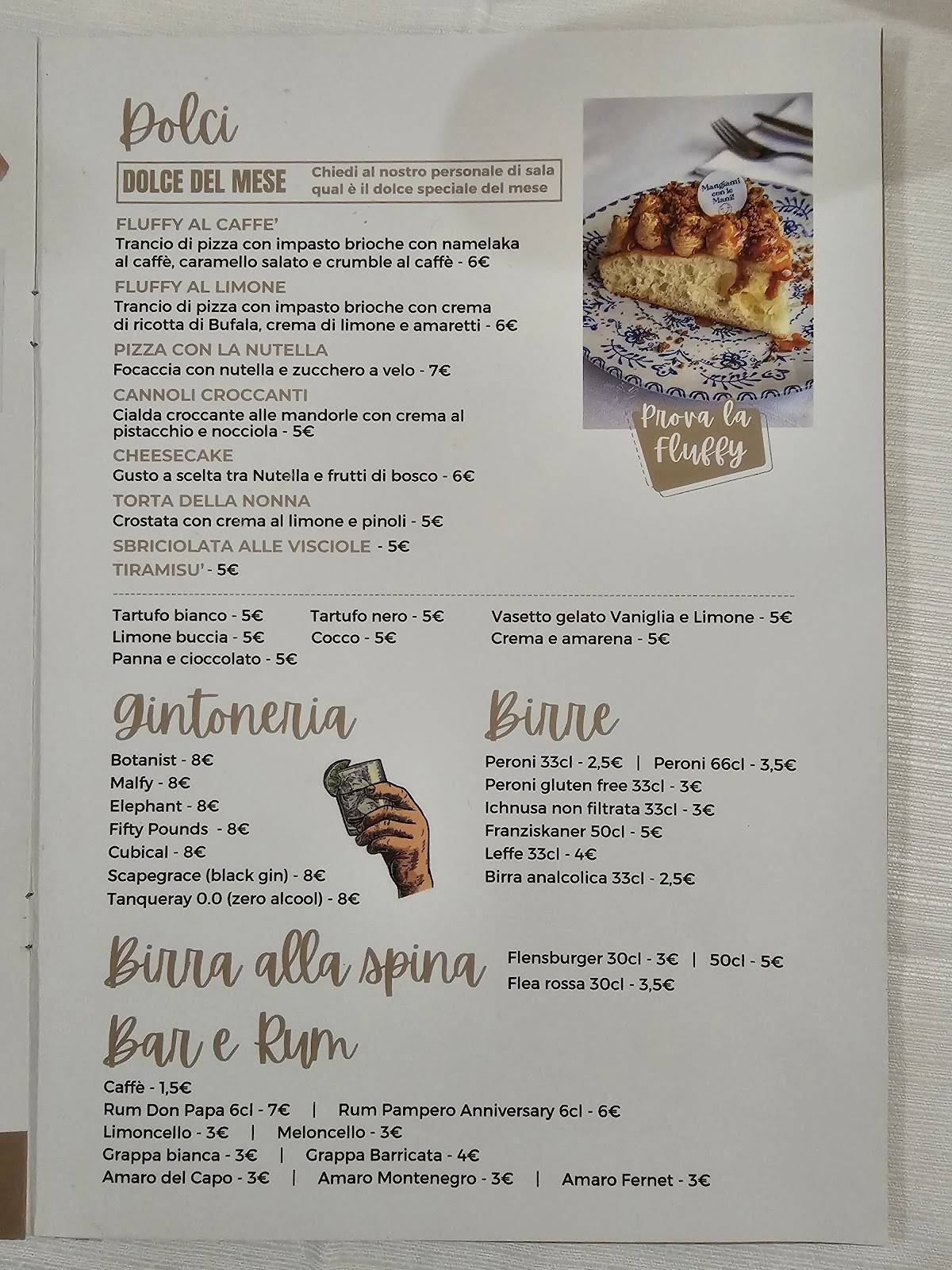 Menu di Ristorante Pizzeria Da Lucio 