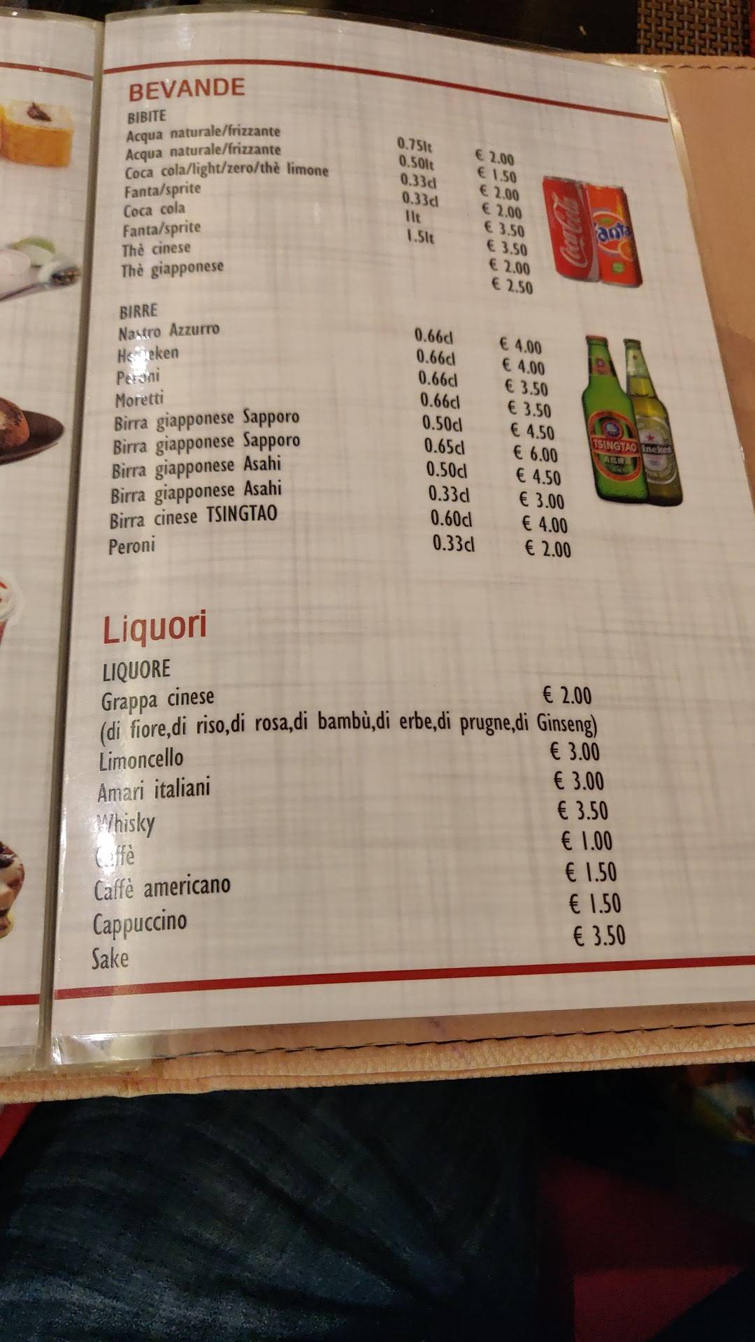 Menu di Ristorante Saien 