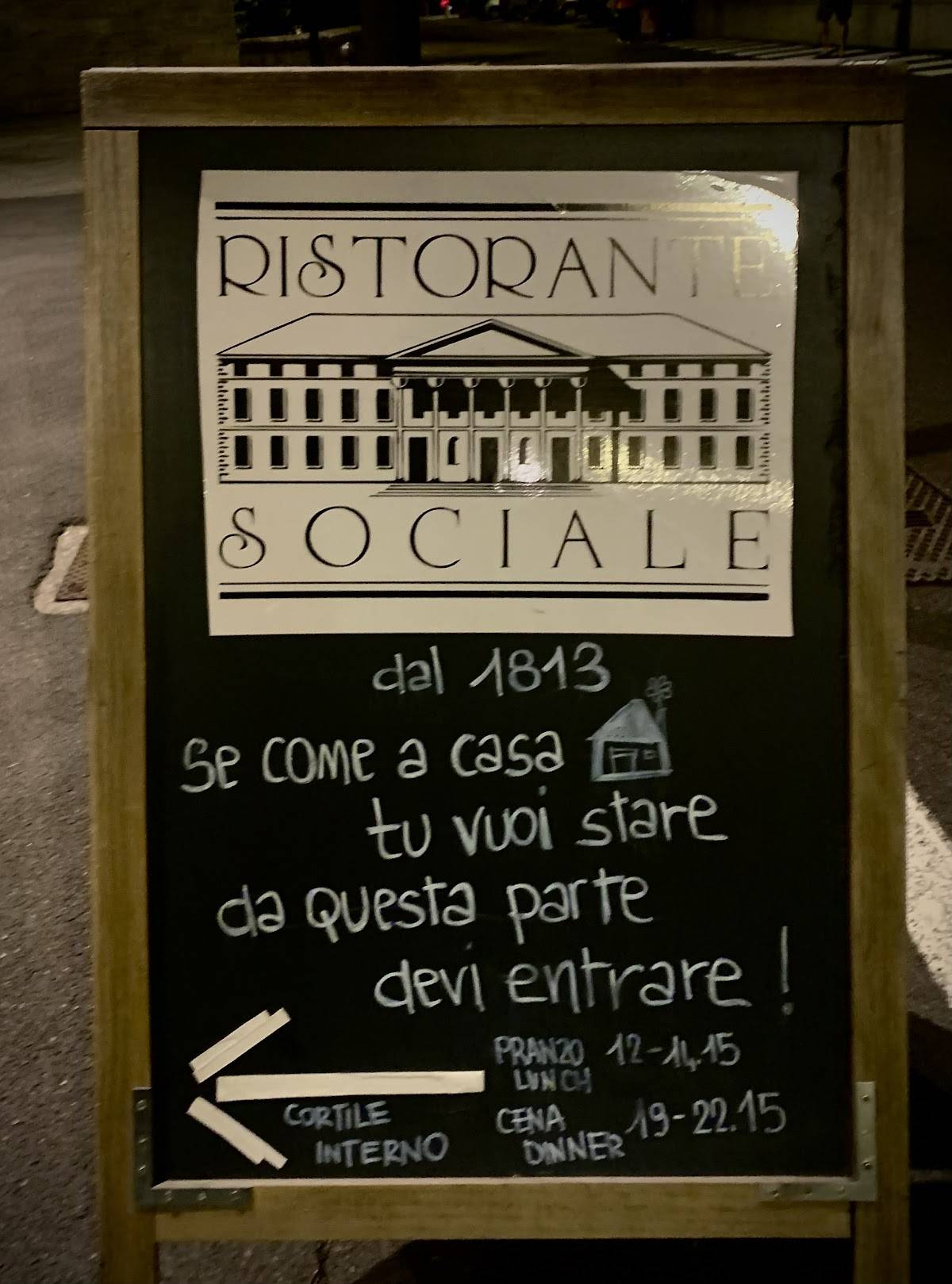 Menu di Ristorante Sociale 