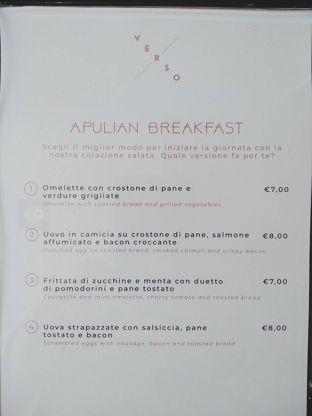 Menu di Verso 