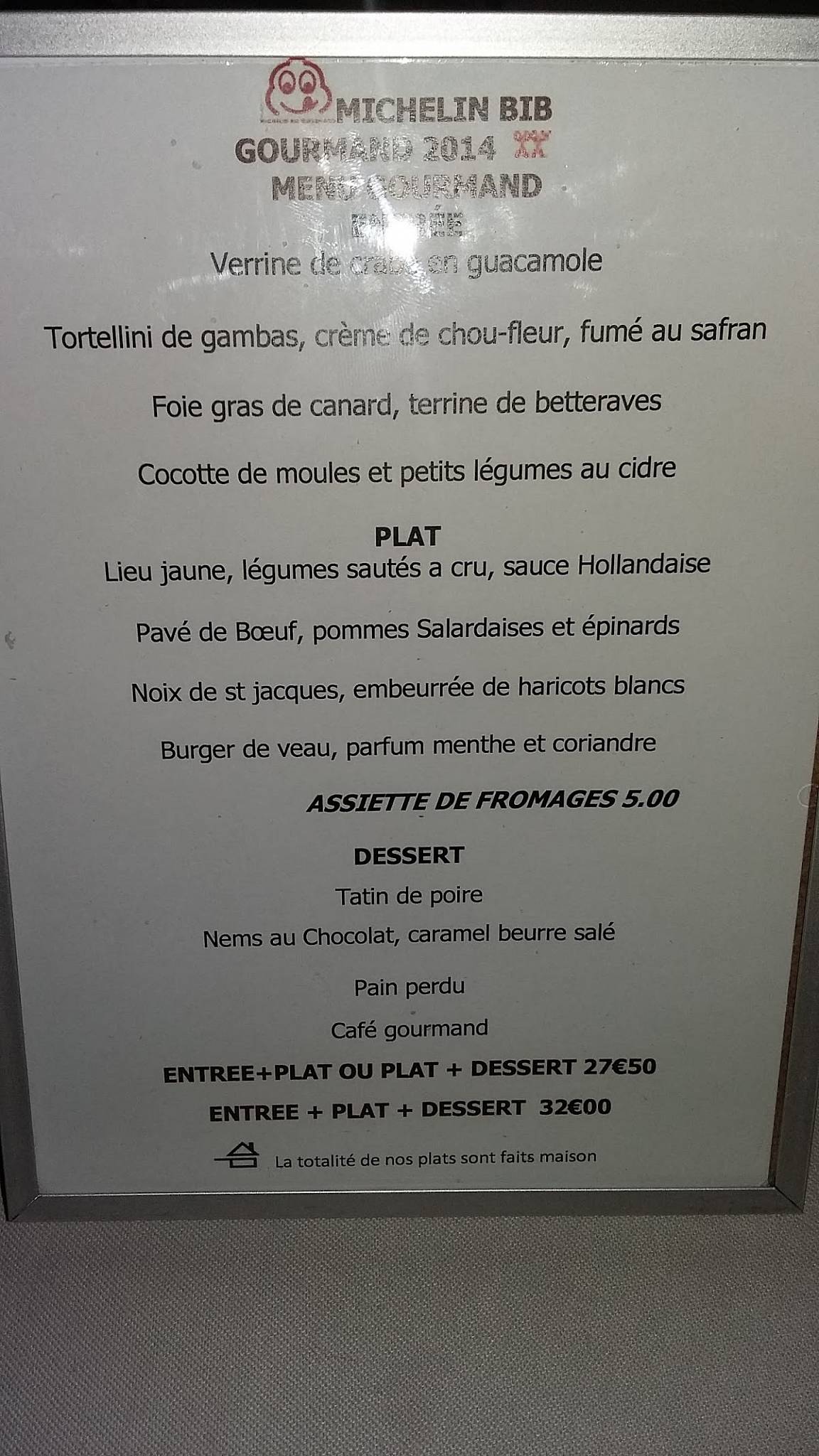 Menu de Rive Droite