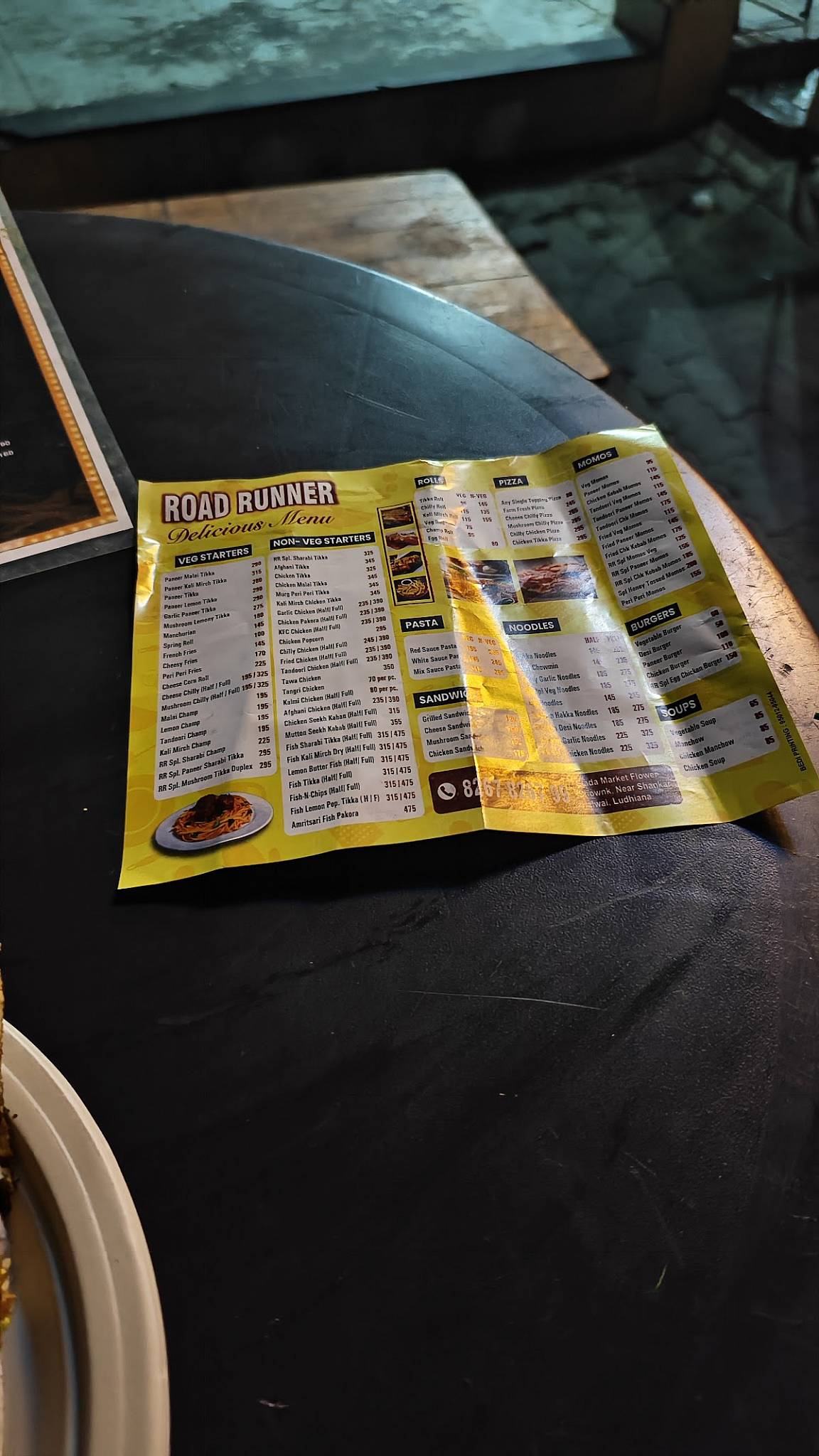 Road Runner menu