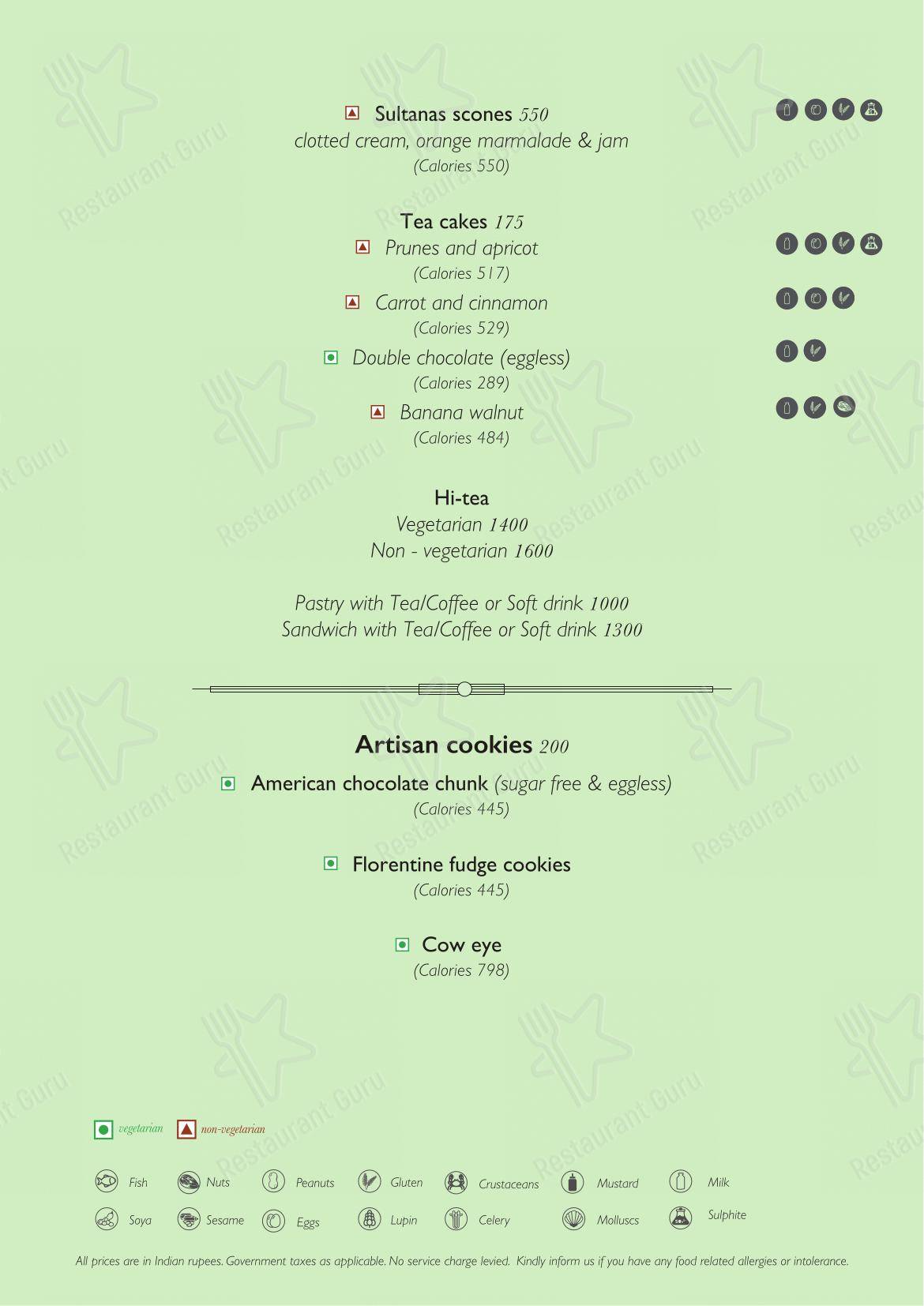 Menu for the Roasted by Roseate cafe
