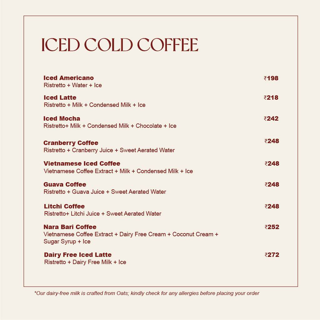 Roastery Coffee House Vaishali Nagar menu