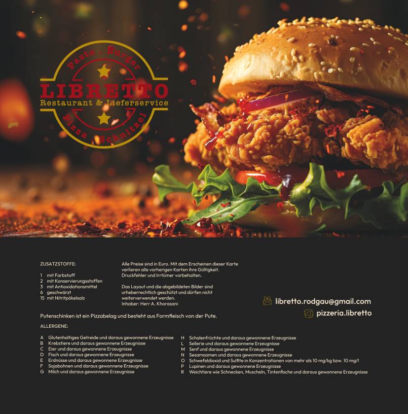 Menu de Pizzeria Libretto Rodgau