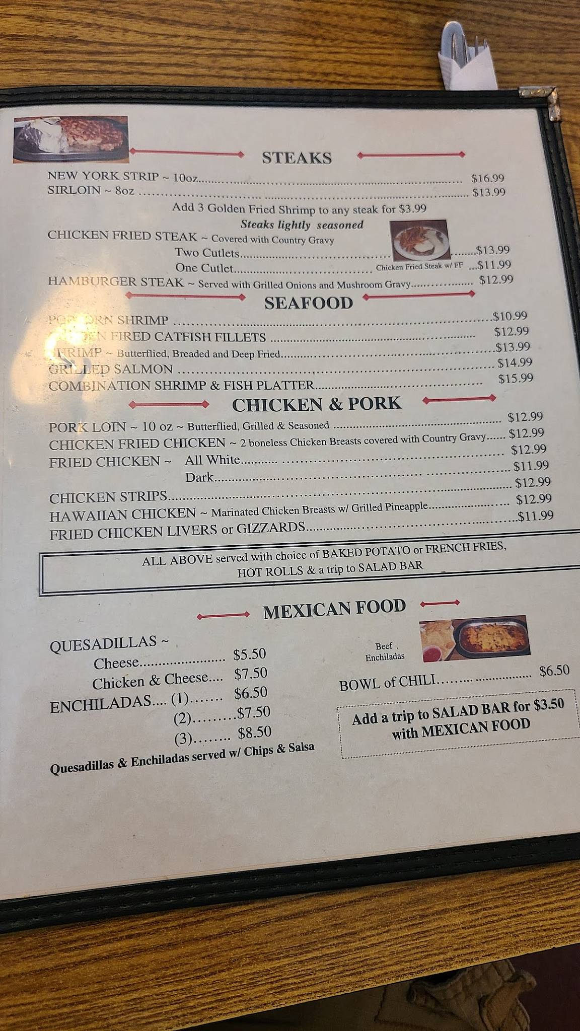 Menu at Rohmer's Restaurant, Muenster