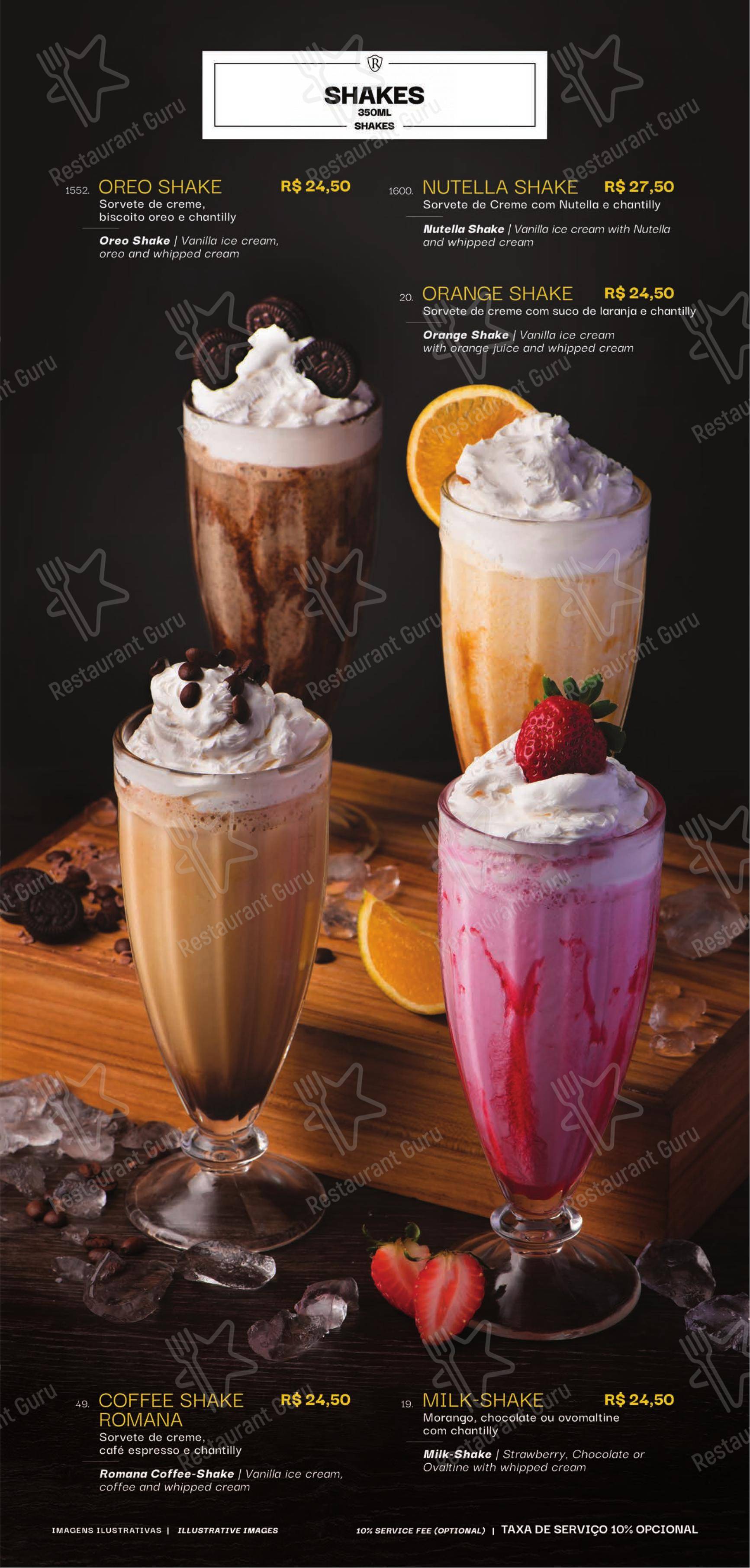 Confeitaria Romana - Barão Geraldo - Menu