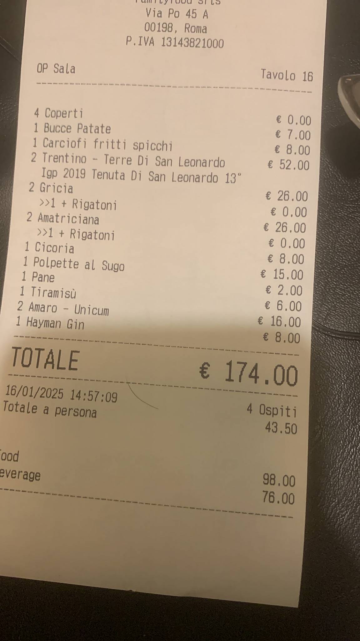 Menu di BucaVino 