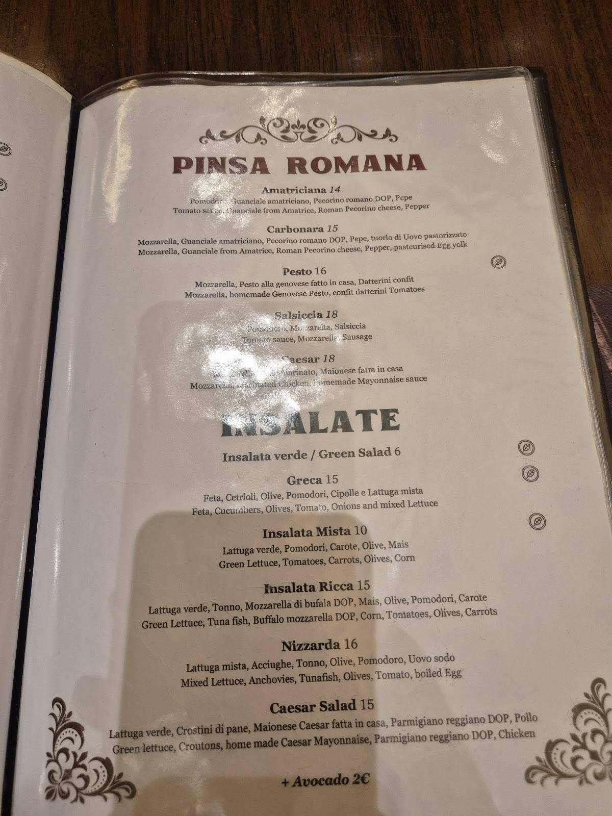 Menu di da Cicero 