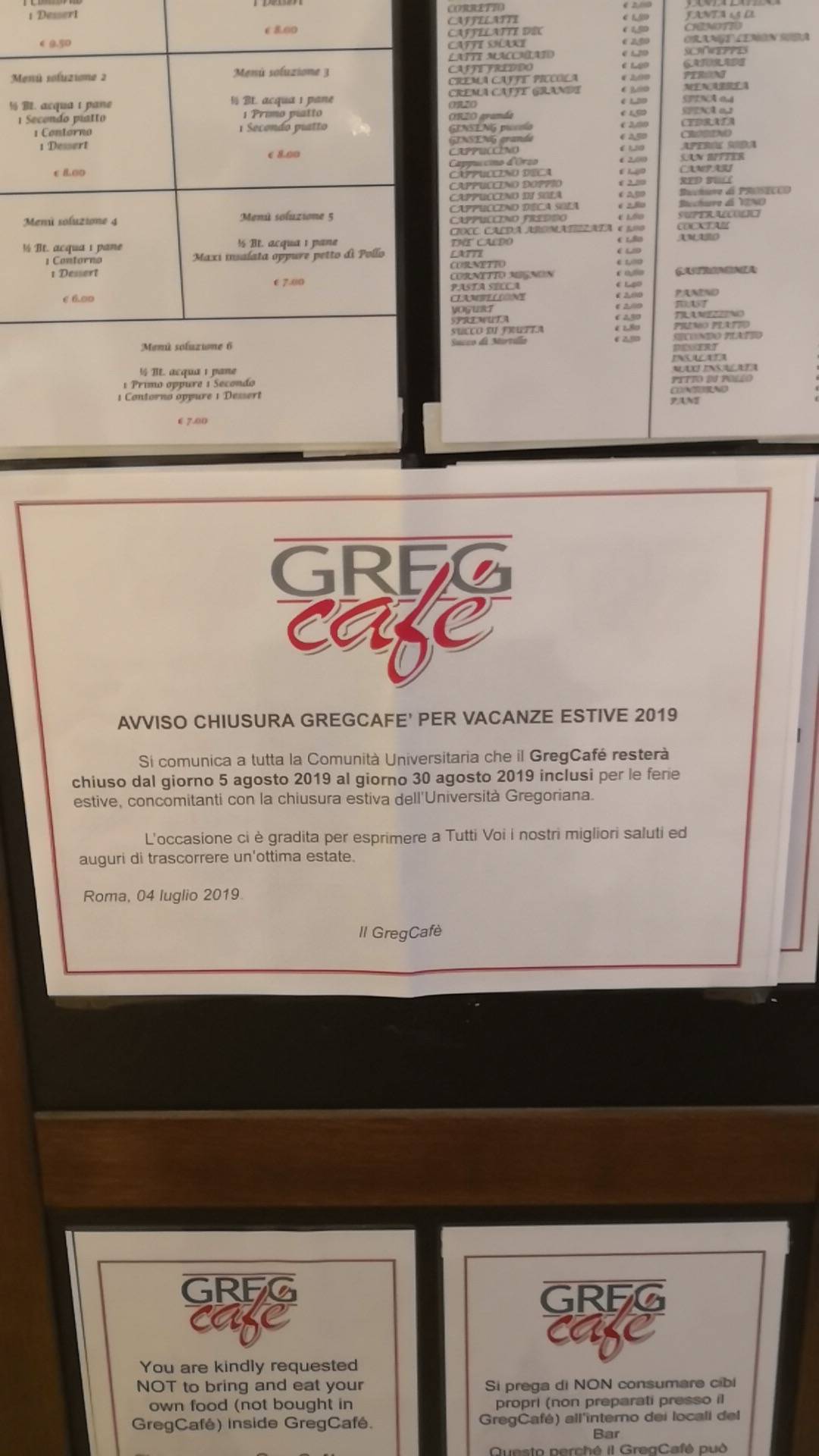 Menu di Greg Café 