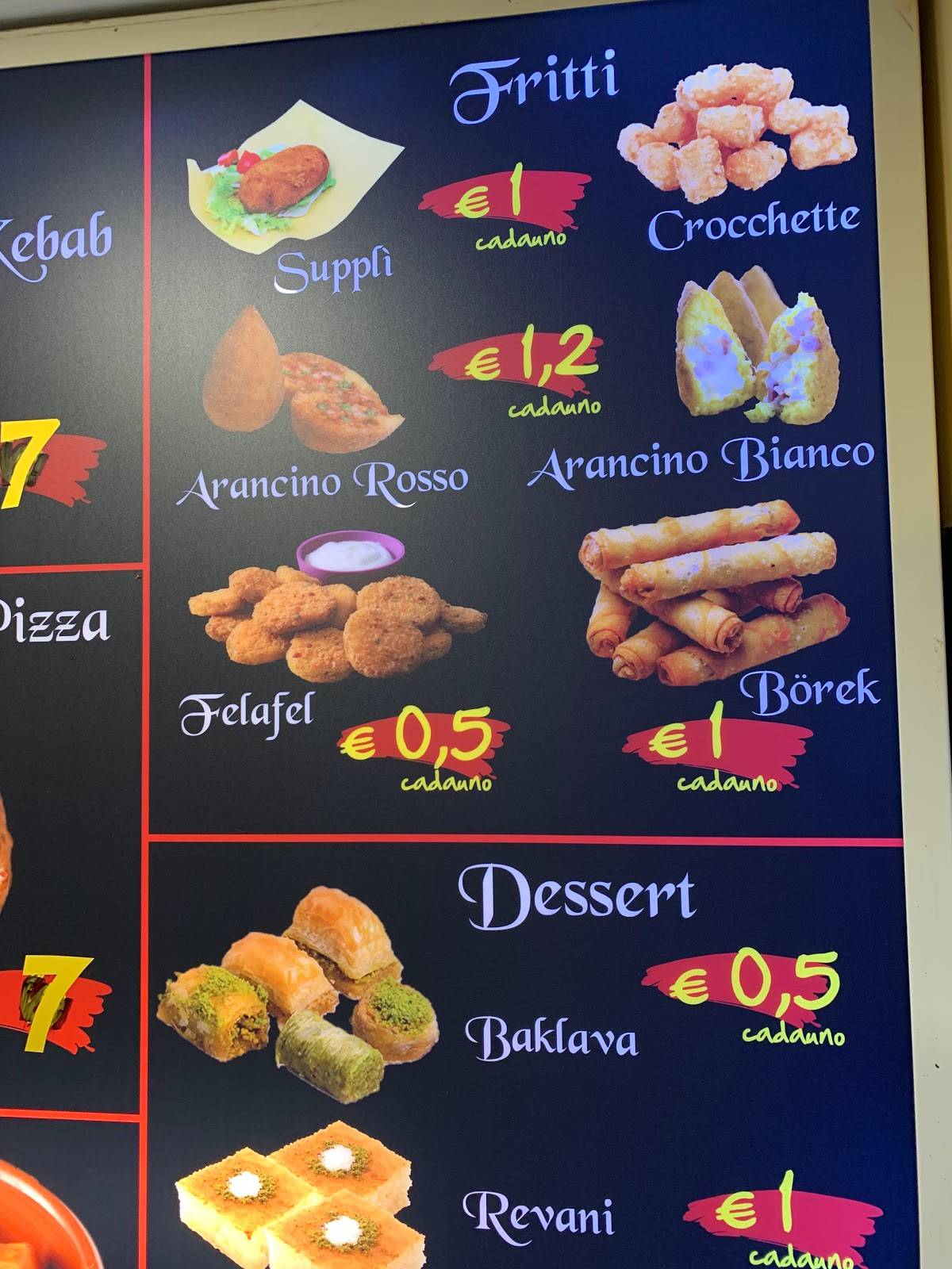 Menu di Kebab pizza bar 