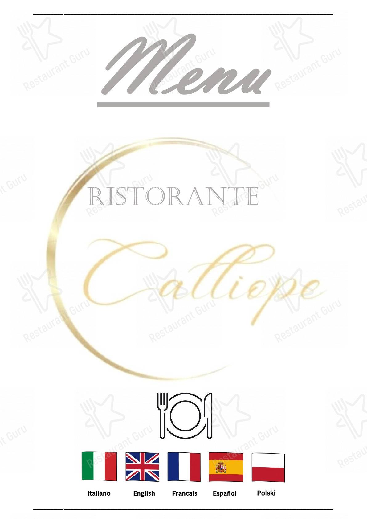 Menu di Ristorante Calliope - piatti e bevande