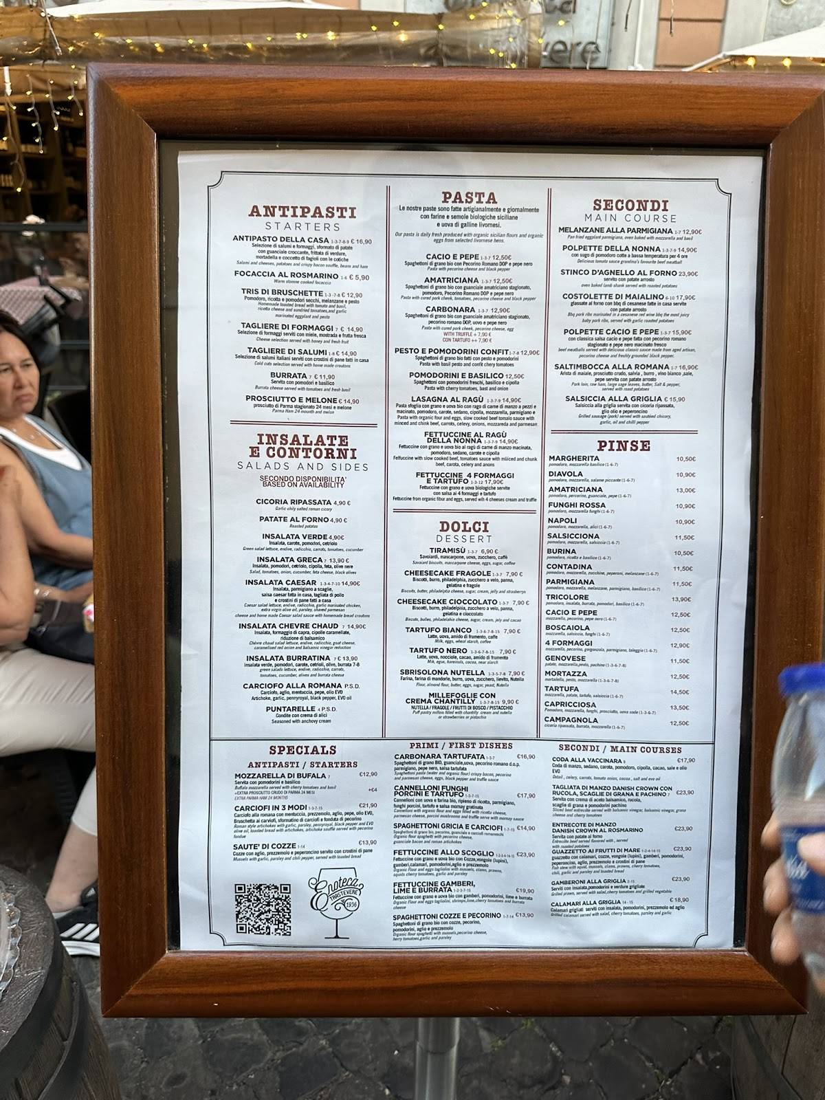 Menu de Taverna 51