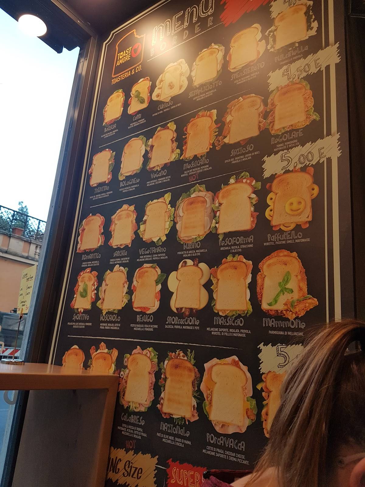 Menu di Toastamore 