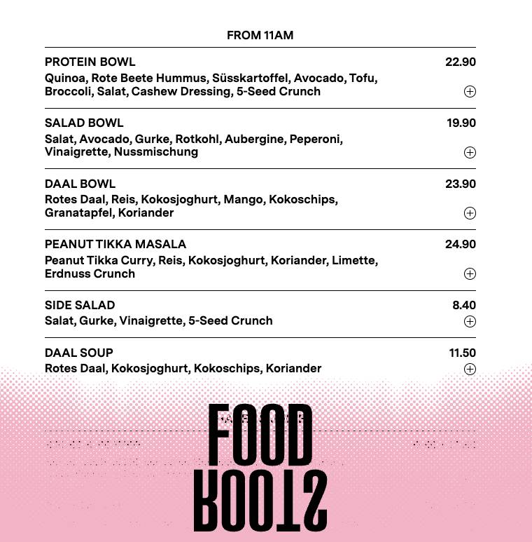 Menu di Roots 