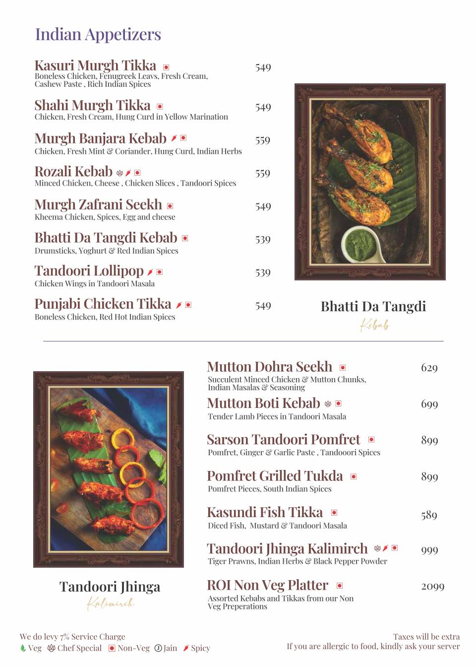 Roots of India - Times Square - Marol - Andheri East - Mumbai menu