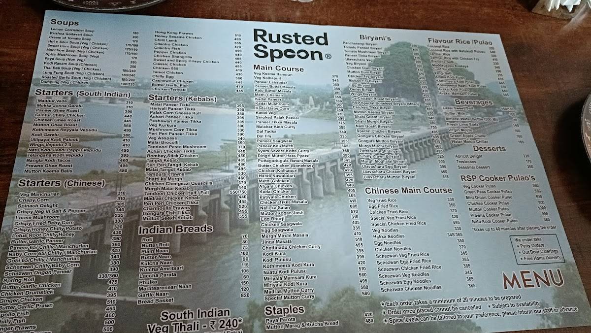 Rusted Spoon menu