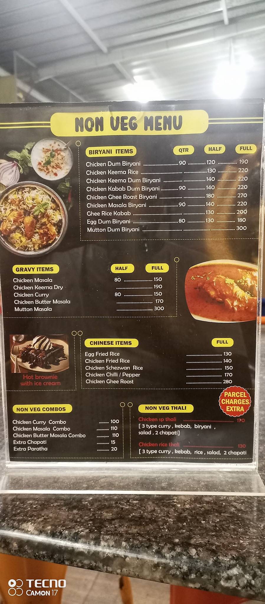 S.P hotel menu