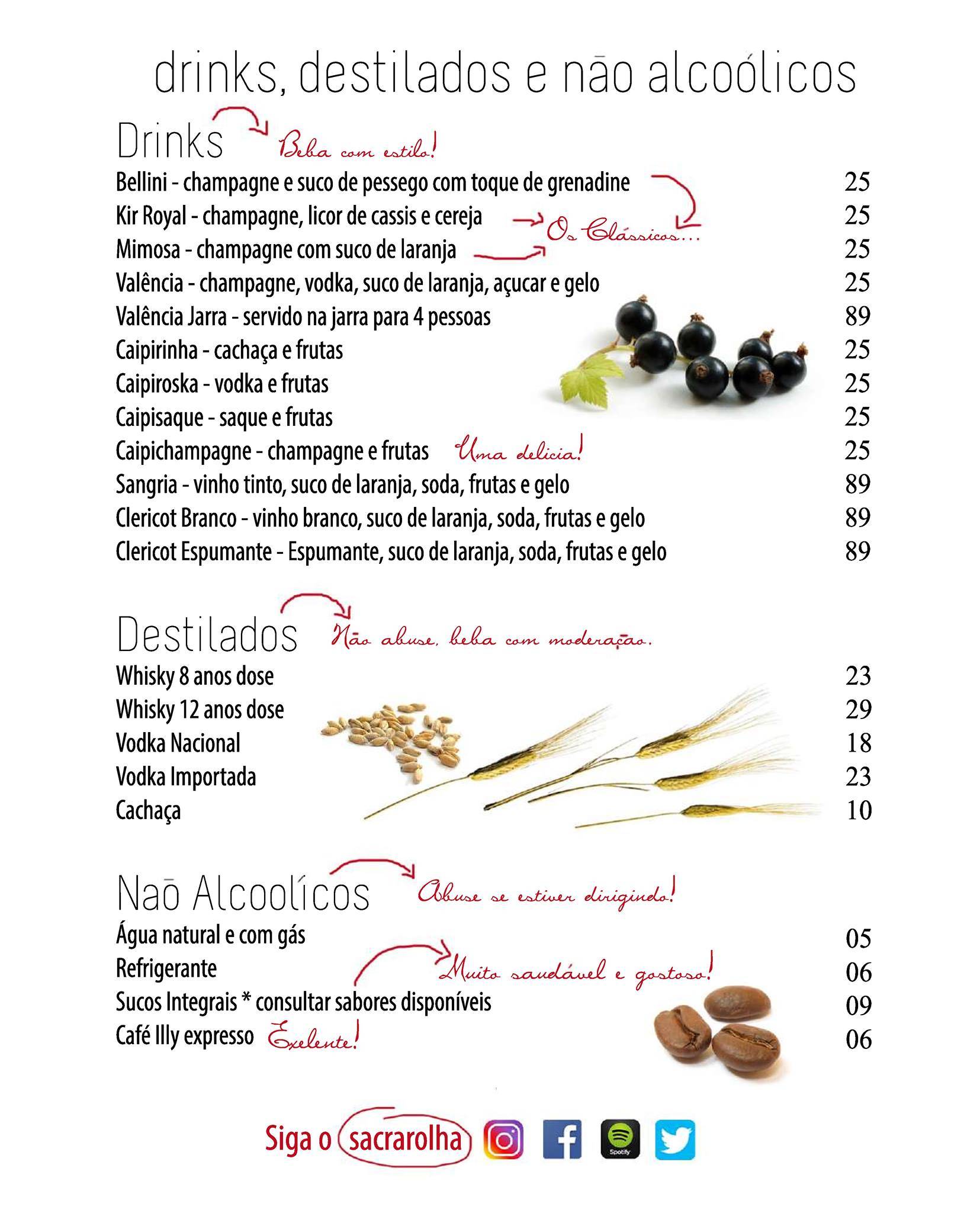 Sacra Rolha Wine Bar cardápio
