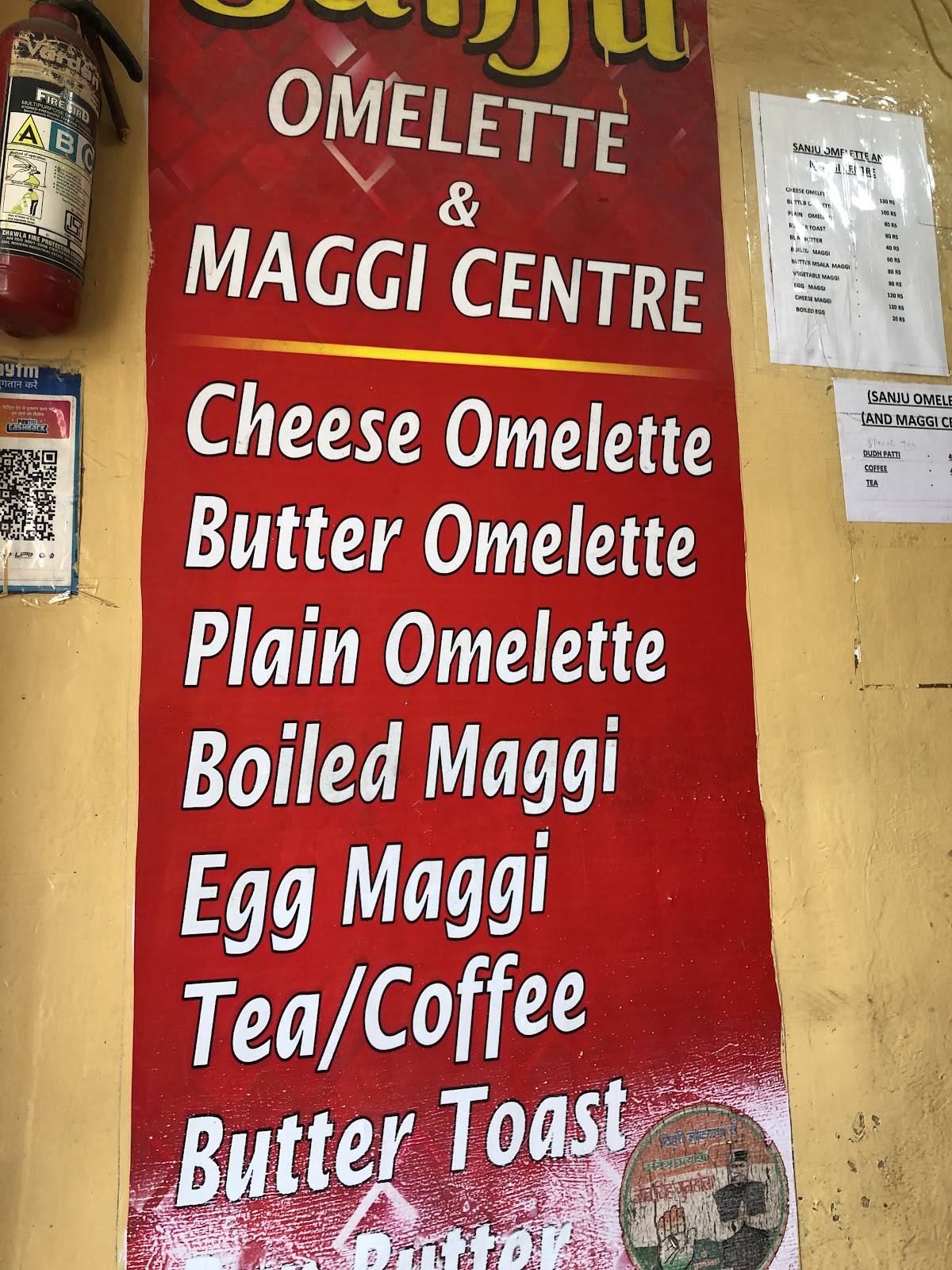 SANJU OMELLETE AND MAGGI CENTRE menu