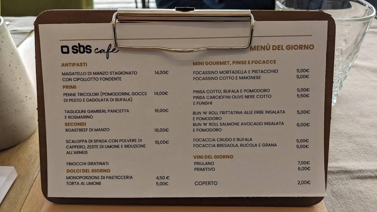 Menu di SBS Cafè 