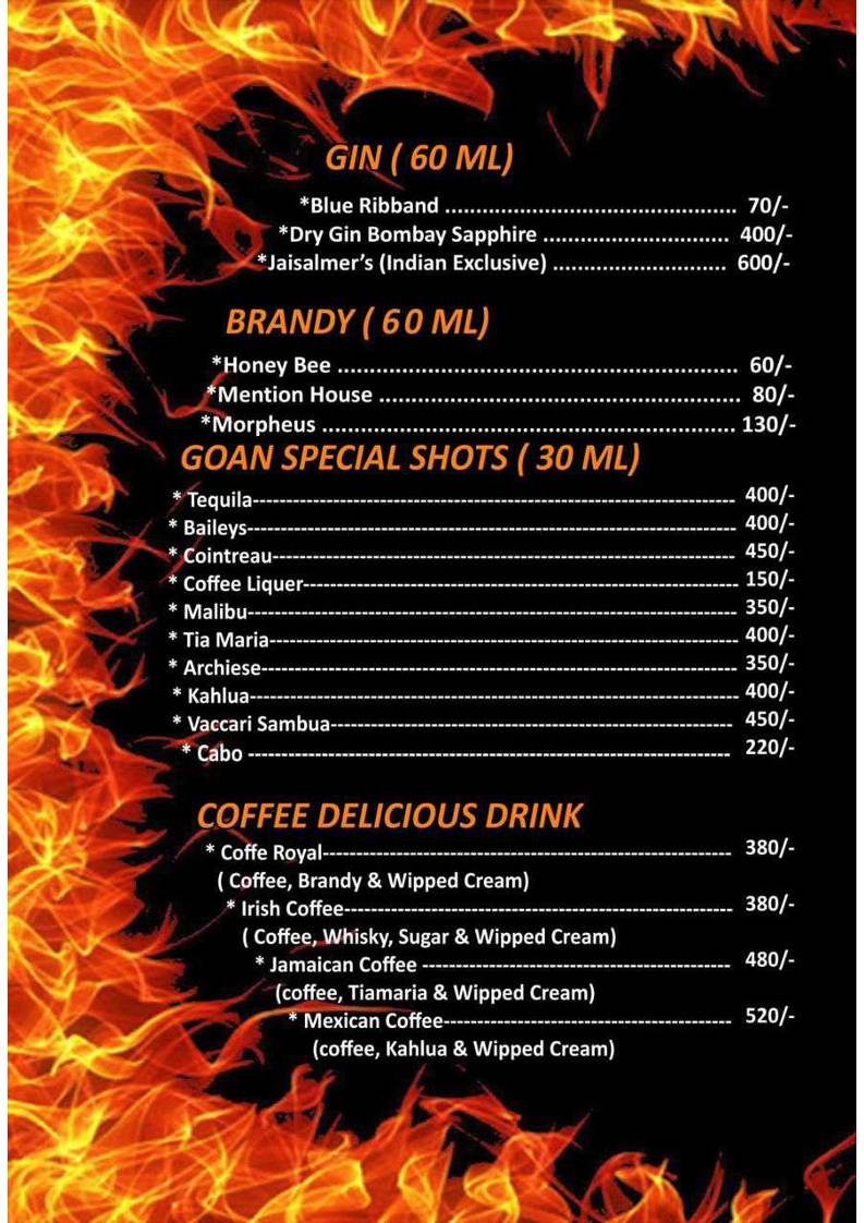 SIGDI BAR AND GRILL menu
