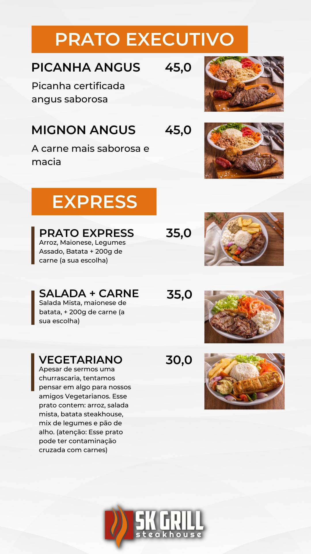 SK Grill - SteakHouse cardápio