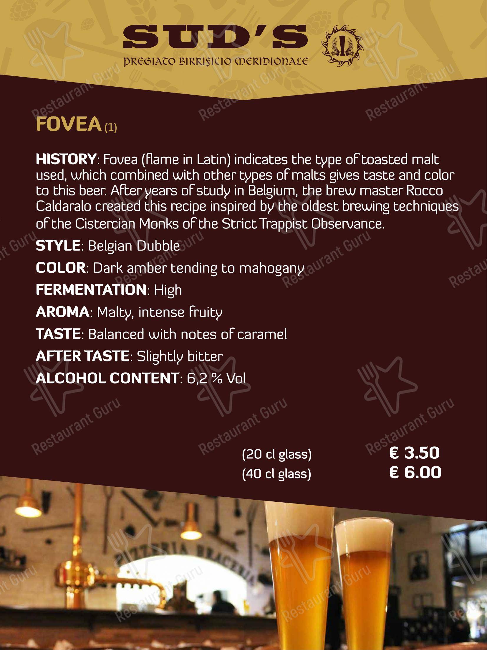 Menu di Sud's - 菜单