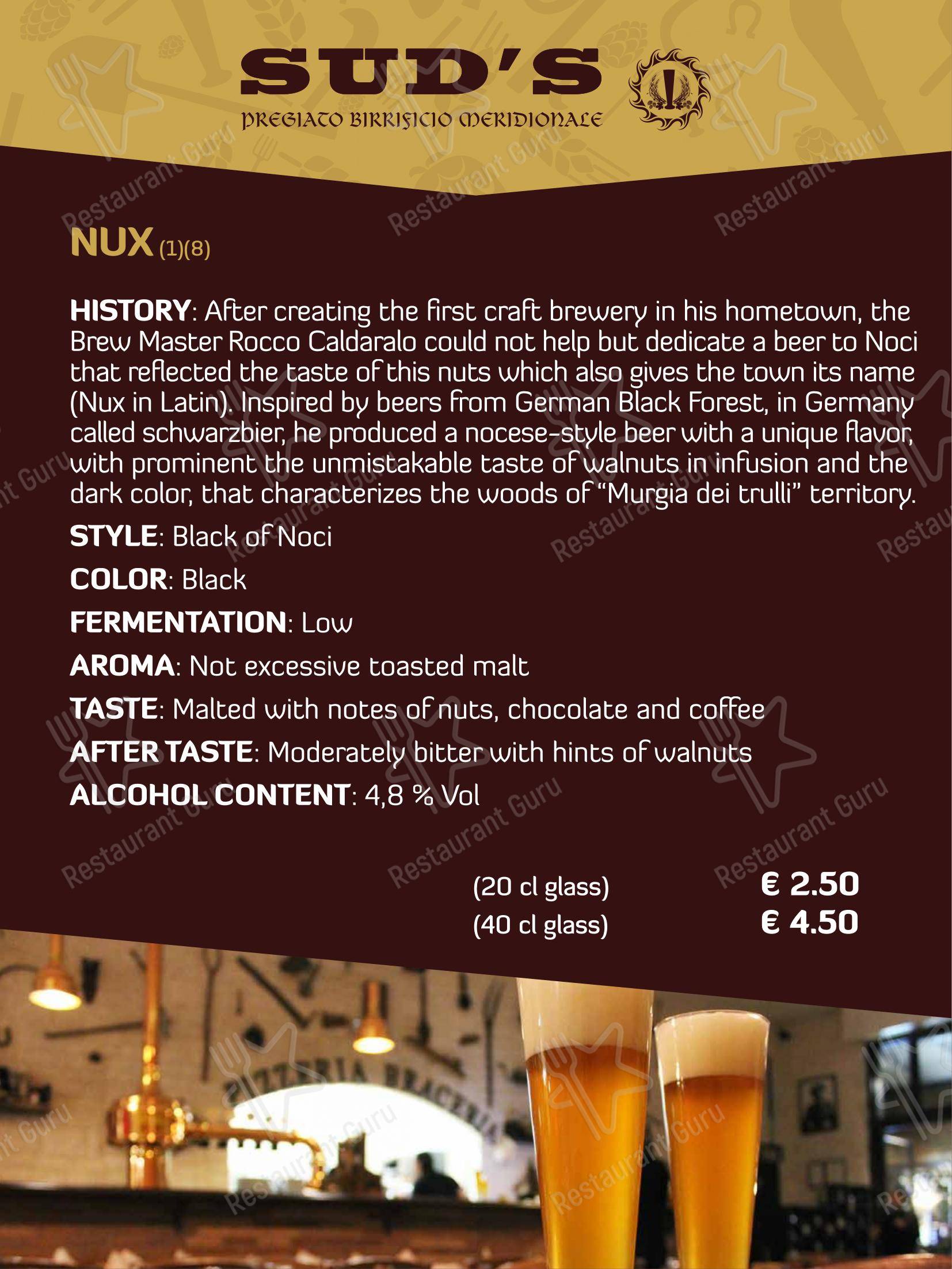 菜单 per Sud's in Noci