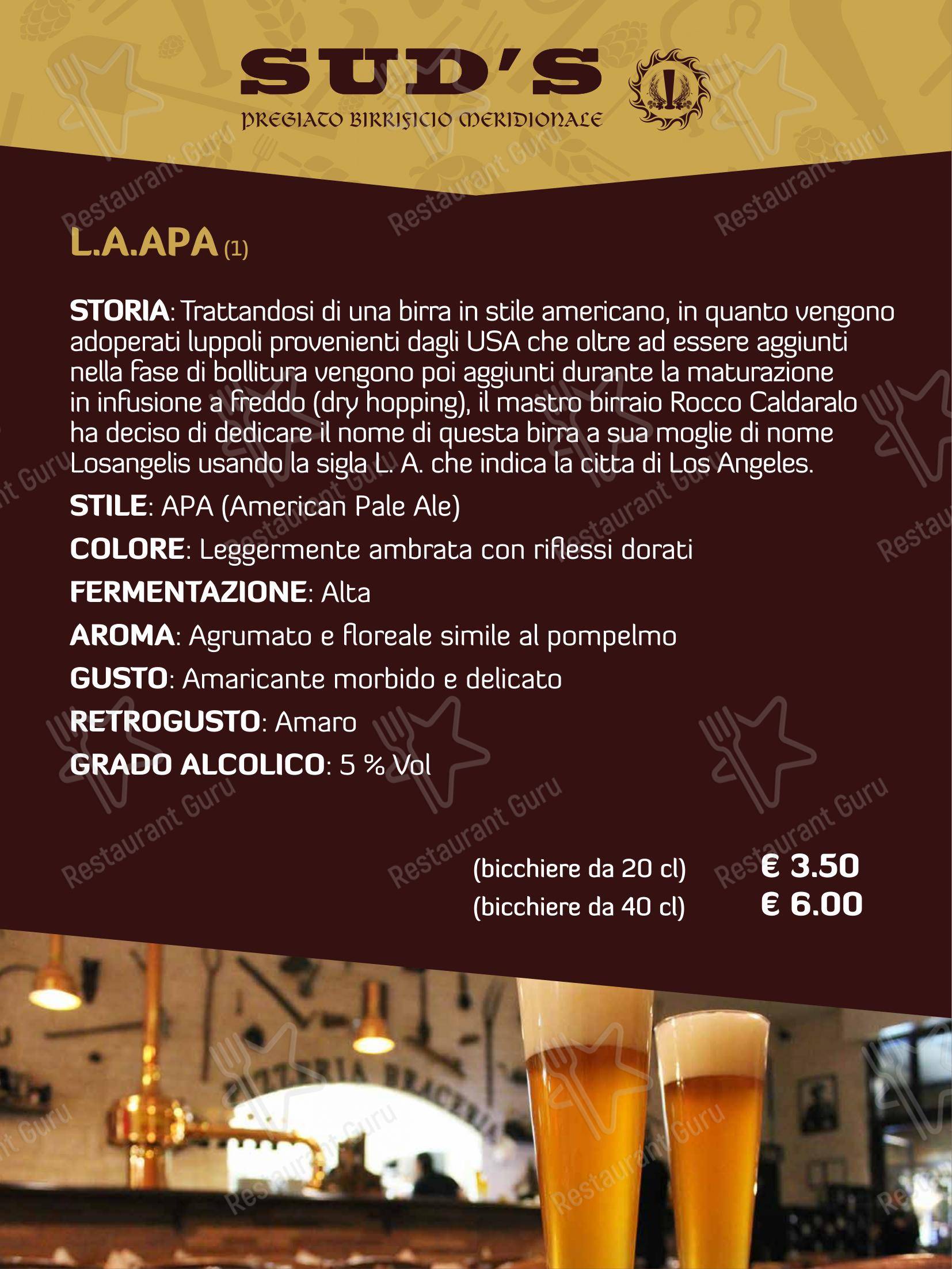 Menu per Sud's in Noci