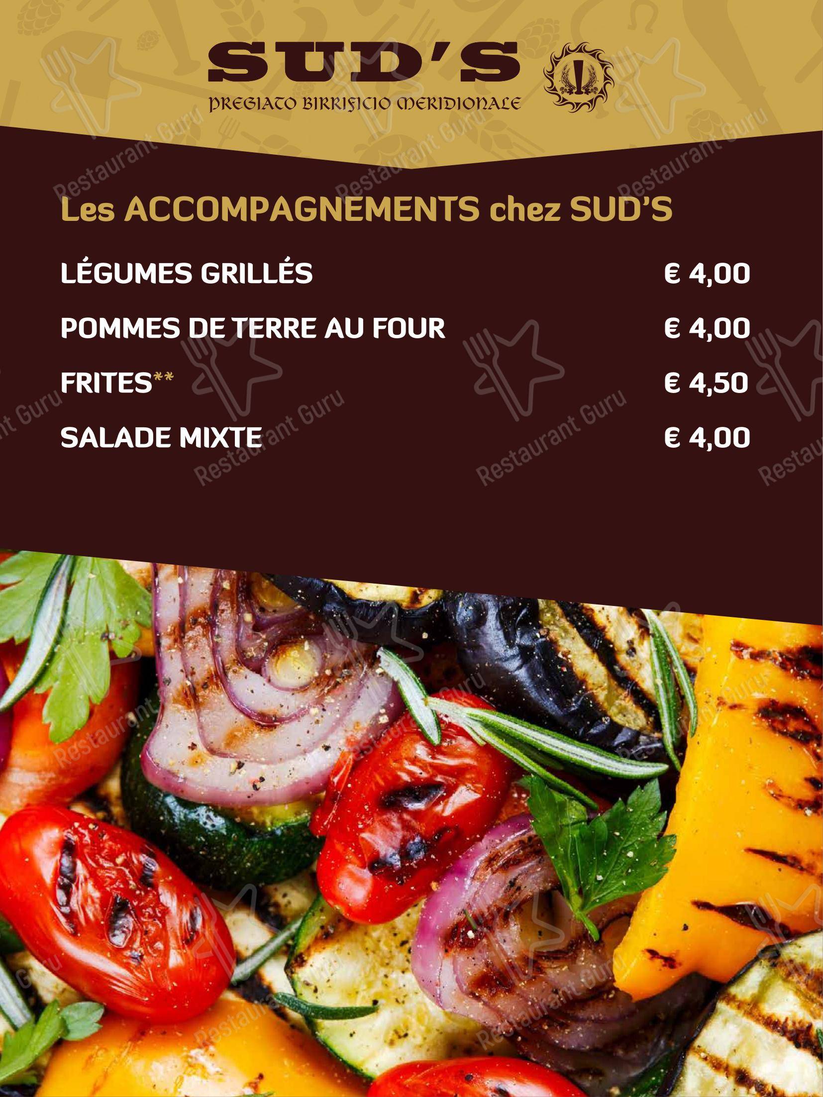 Menu di Sud's - Коктейльная карта