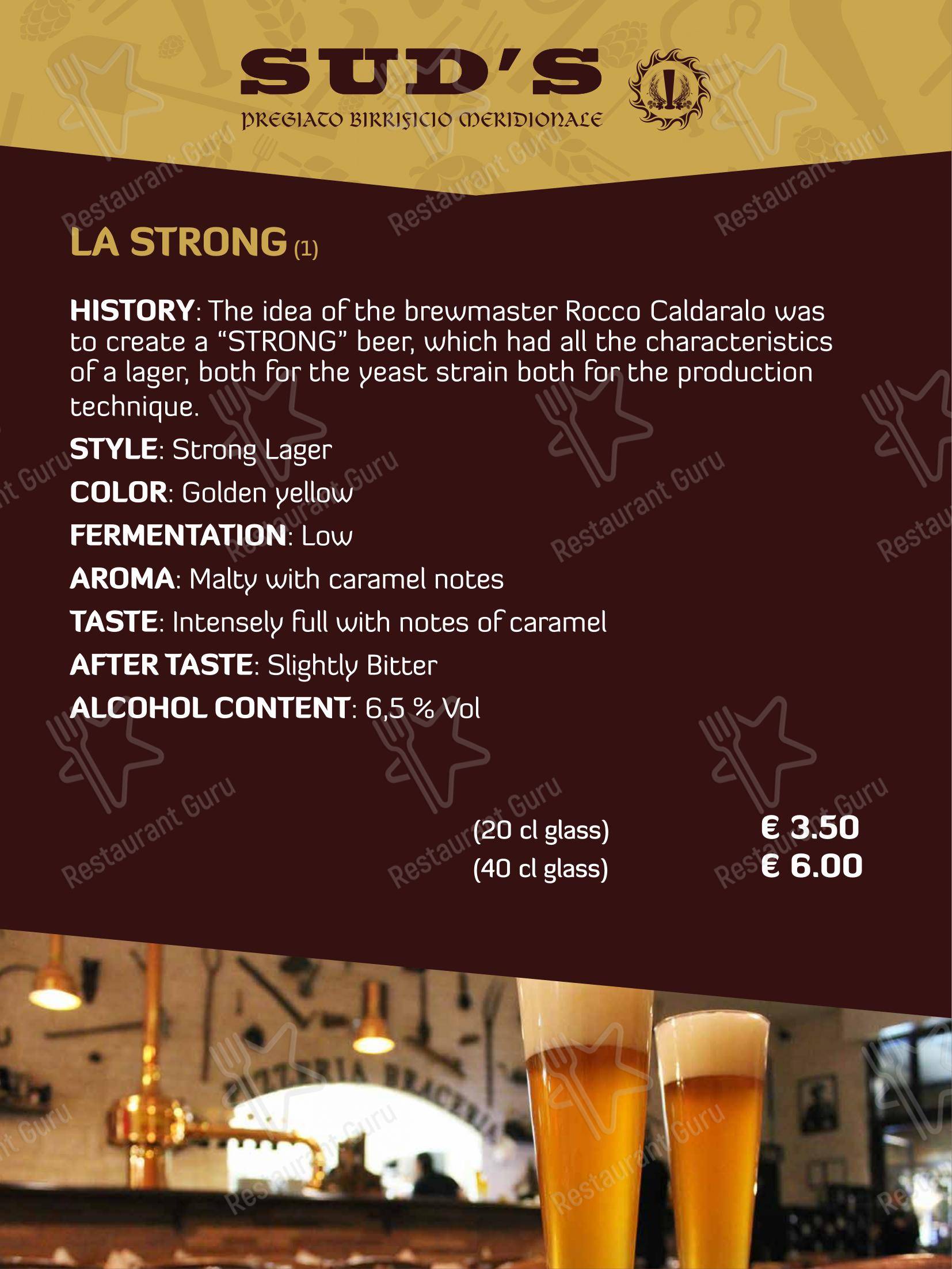 Menu di Sud's - 菜单