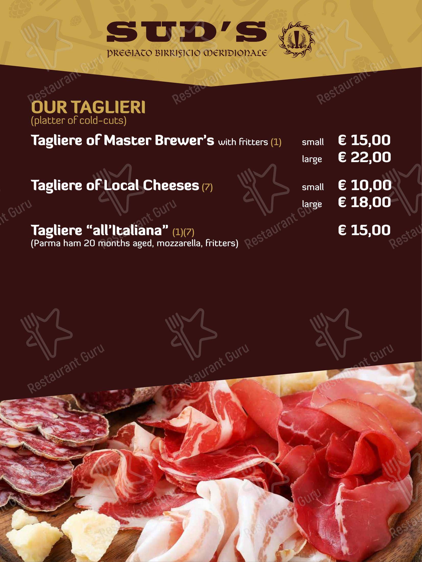 Menu di Sud's - 菜单