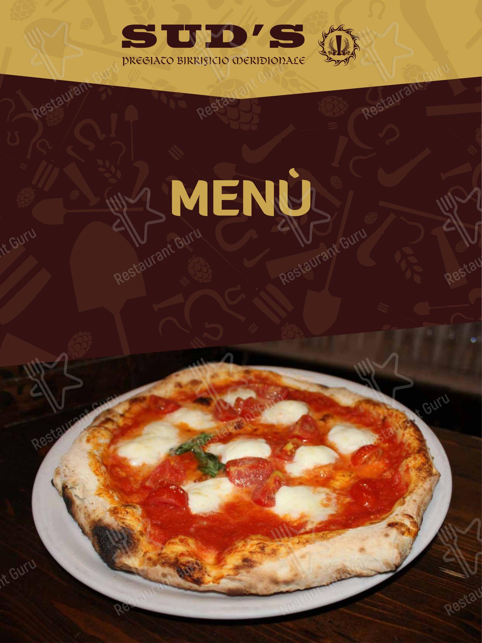Menu di Sud's - Menu