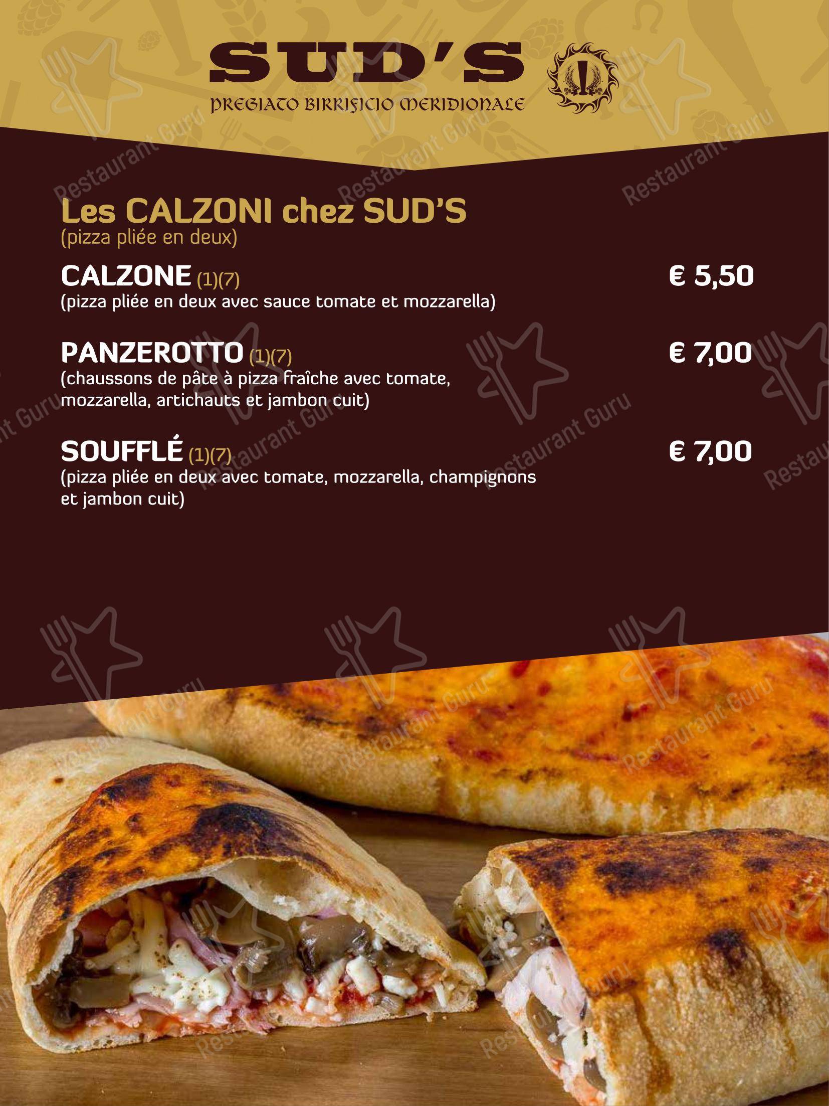 Menu di Sud's - Коктейльная карта